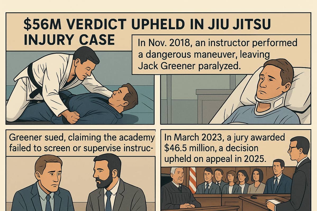 $56M Jiu Jitsu Injury Verdict Upheld in California