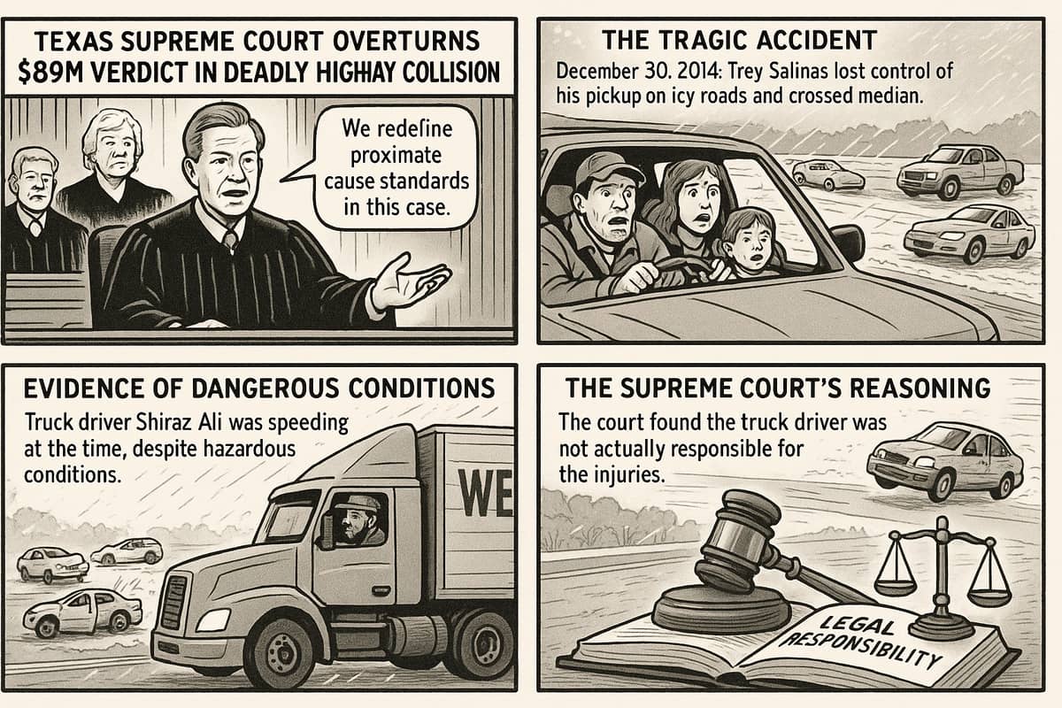 Texas Supreme Court Overturns $116M Verdict in Deadly Highway Collision, Redefines Proximate Cause Standards